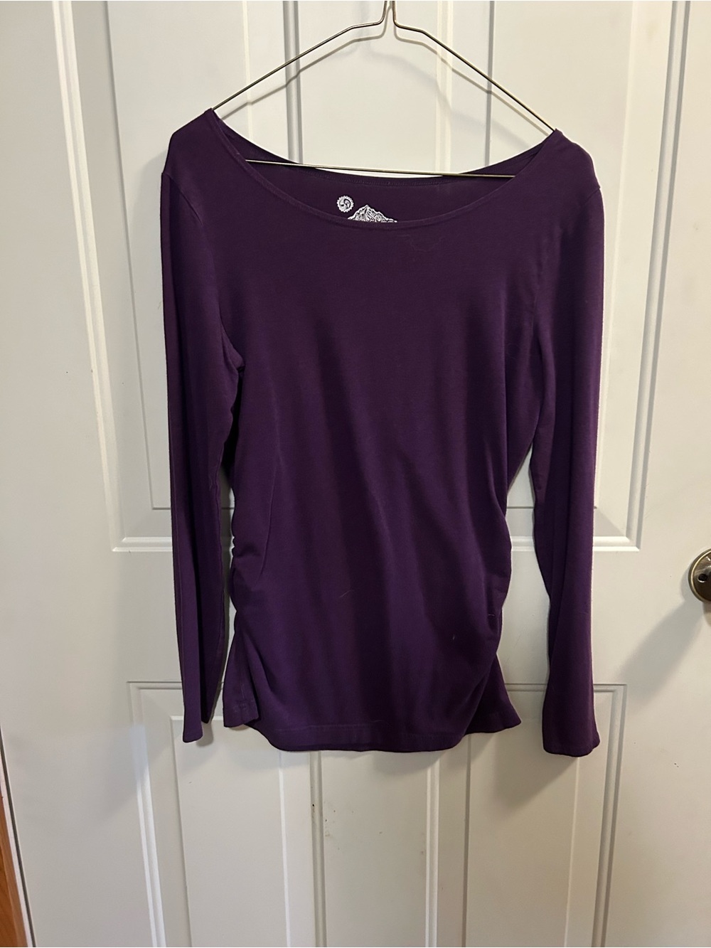 Women's Long-Sleeve Boatneck Top in Deep Purple